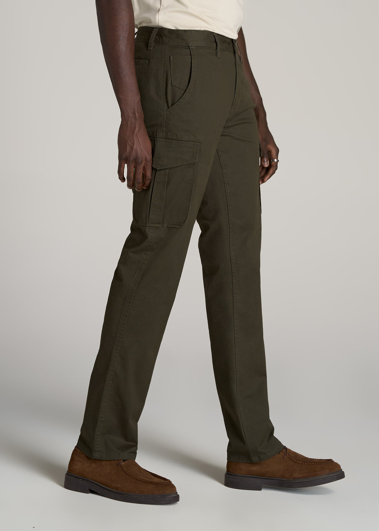 Men's Tall Stretch Twill Cargo Pants - Camo Green | American Tall