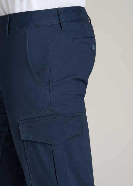 Stretch Pull On TAPERED-FIT Deck Pants For Tall Men in Navy