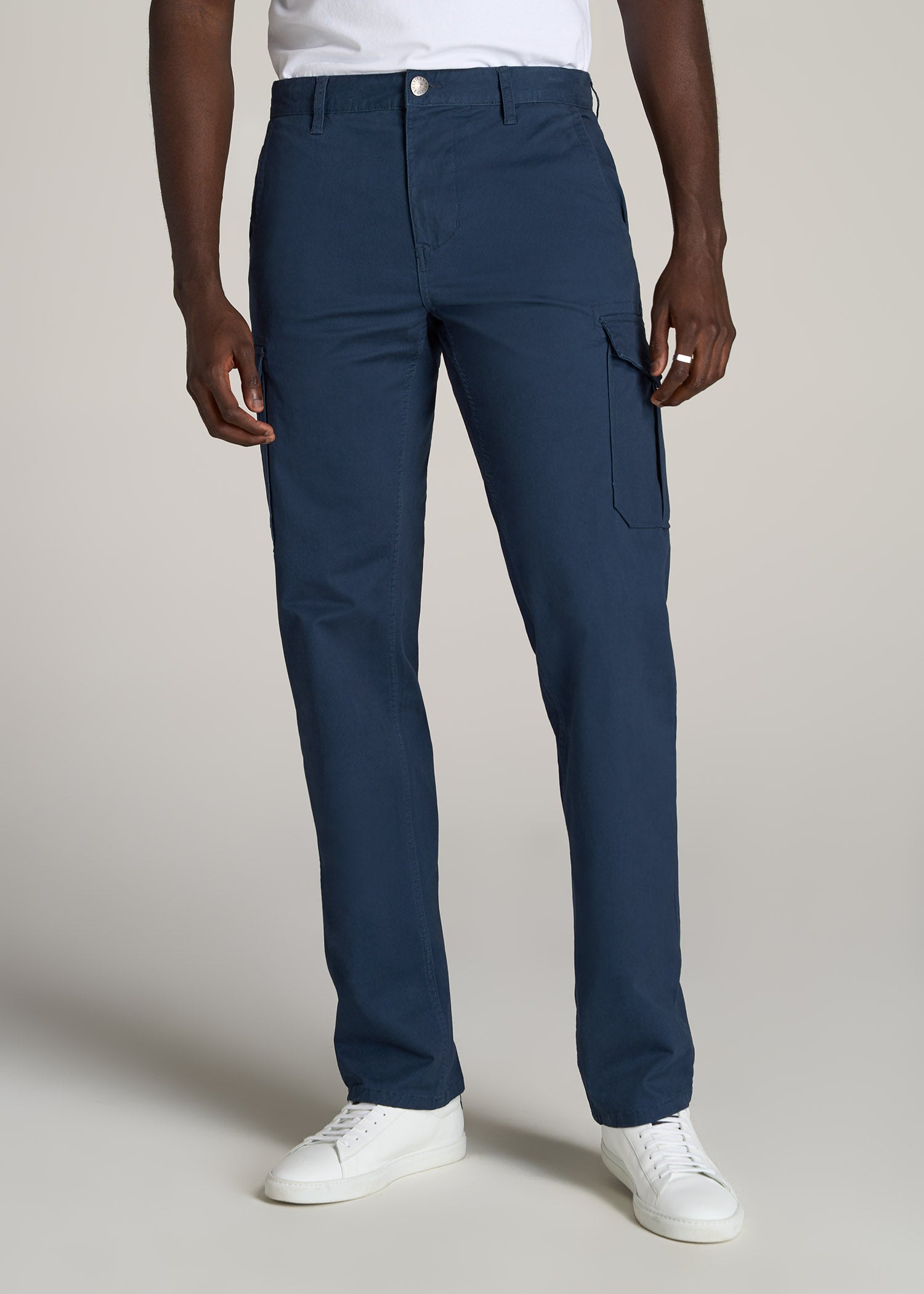      American-Tall-Men-Stretch-Twill-Cargo-Pants-Marine-Navy-front