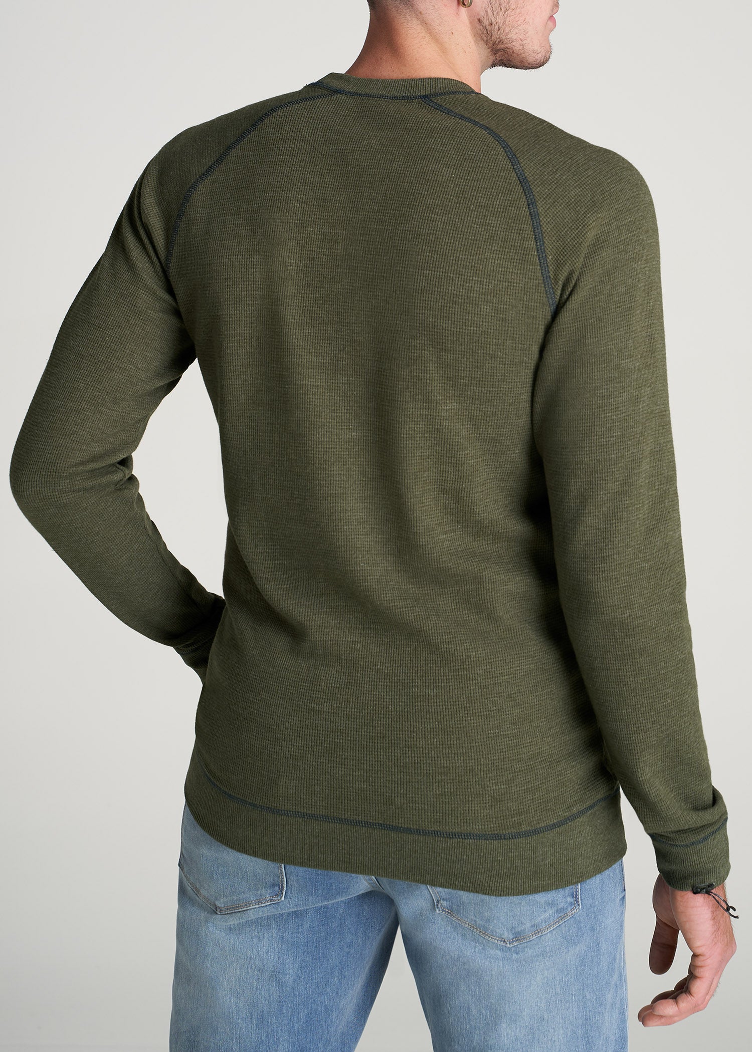 Heavy Thermal Raglan Tall Long Sleeve Shirt in Camo Green Mix