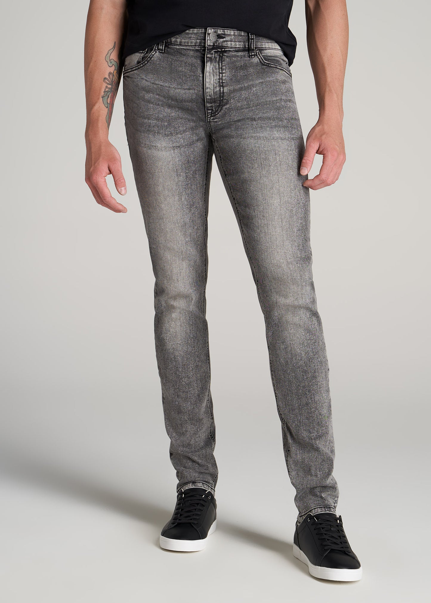 Travis SKINNY Jeans for Tall Men in Washed Faded Black