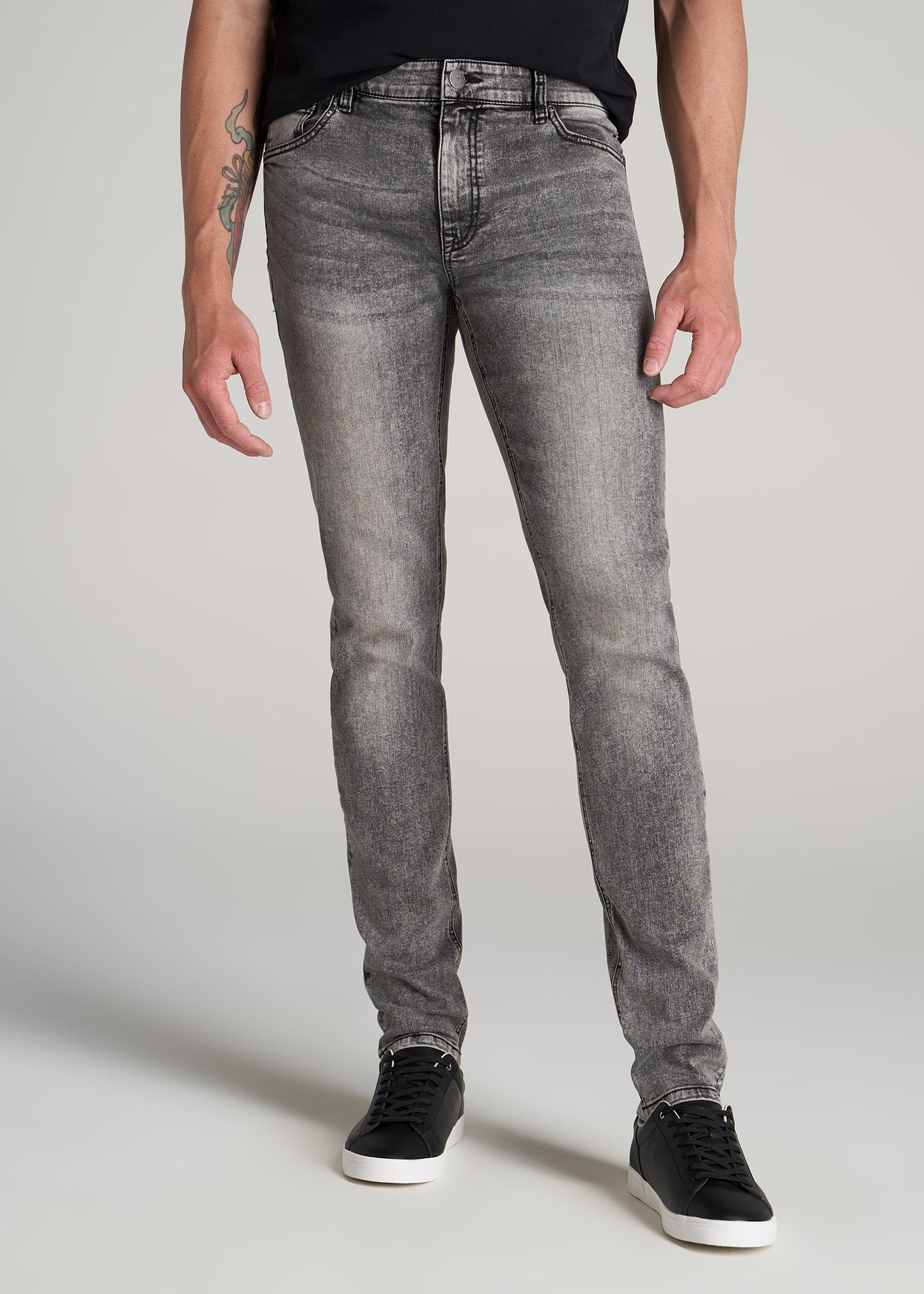 Skinny Guys Tall Skinny Work Pants Black Faded Jeans Mens: Tall