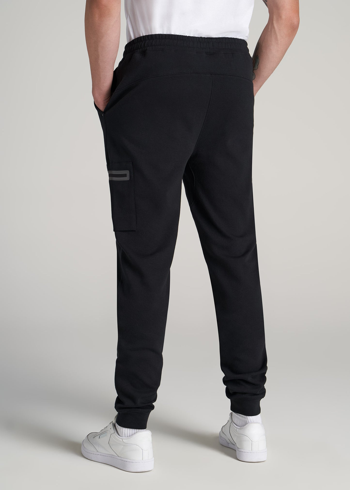 Black Utility Cargo Joggers For Tall Men