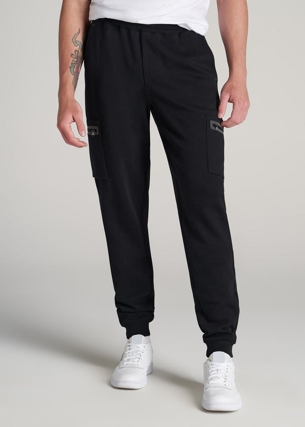 Black Utility Cargo Joggers For Tall Men | American Tall