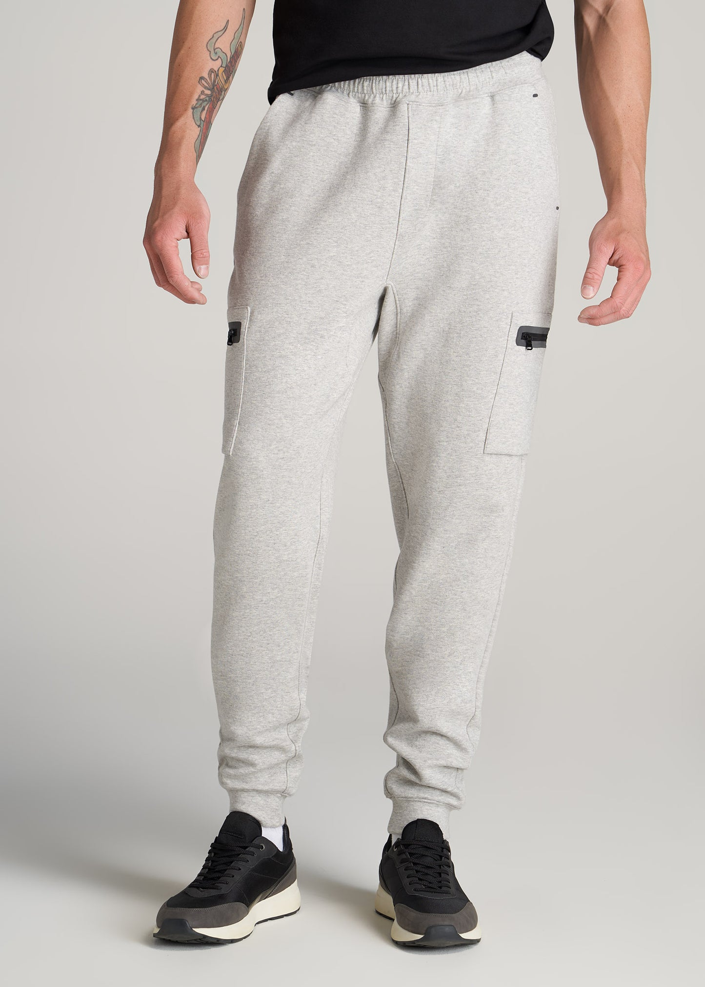 Utility Cargo Joggers For Tall Men Grey Mix | American Tall