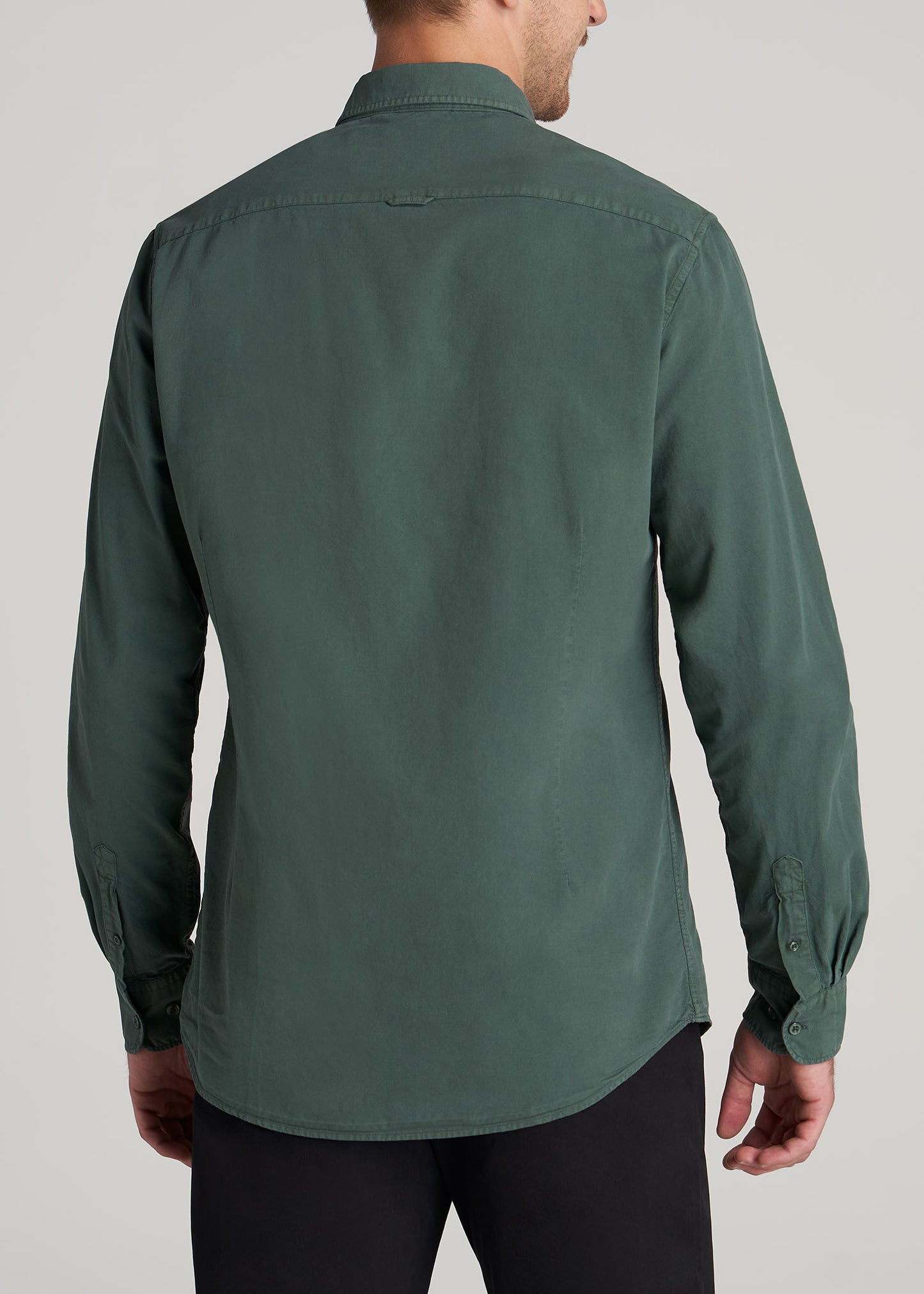         American-Tall-Men-Vintage-Wash-Oxford-Shirt-Timber-Green-back