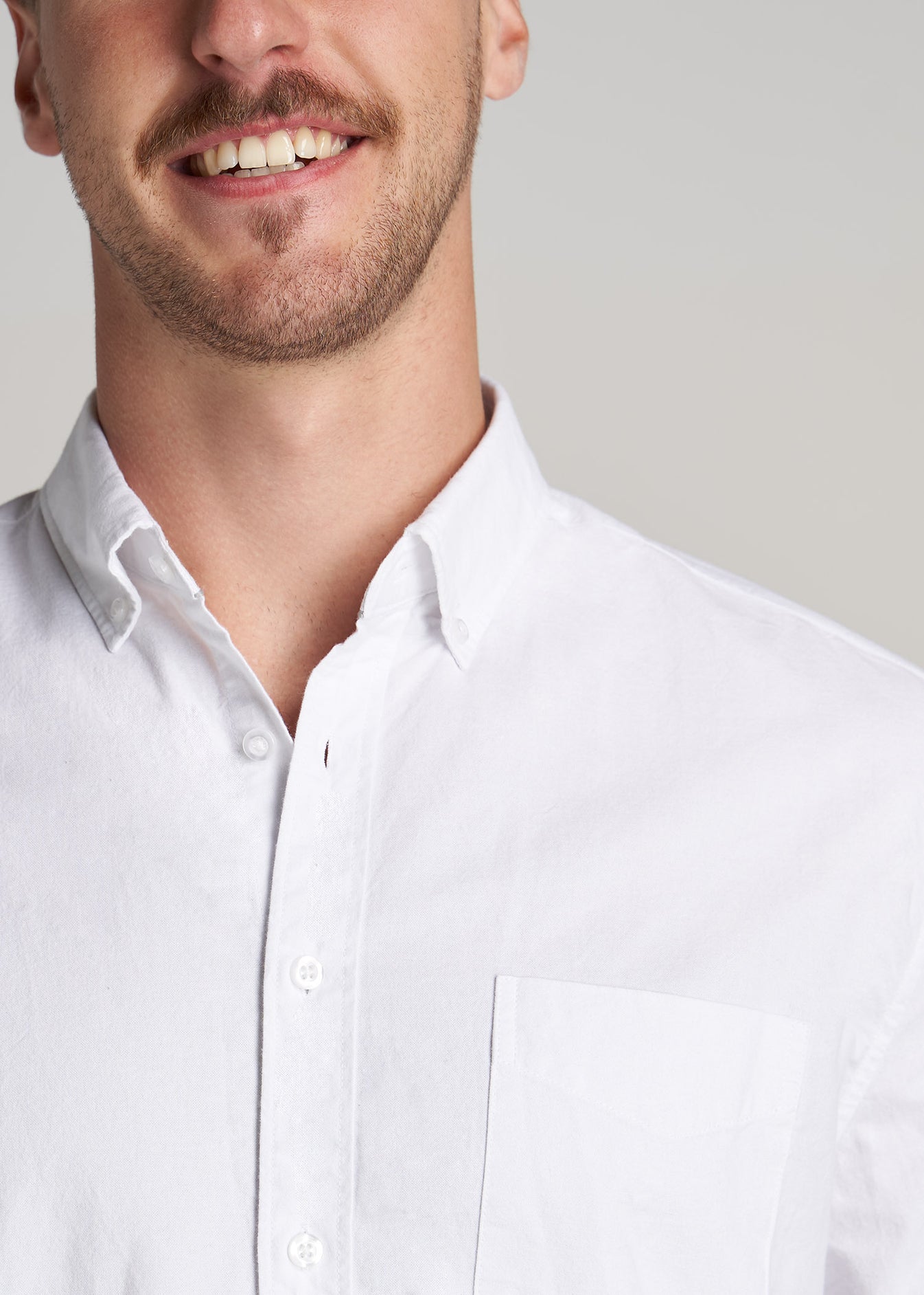 Washed Oxford Shirt For Tall Men White | American Tall