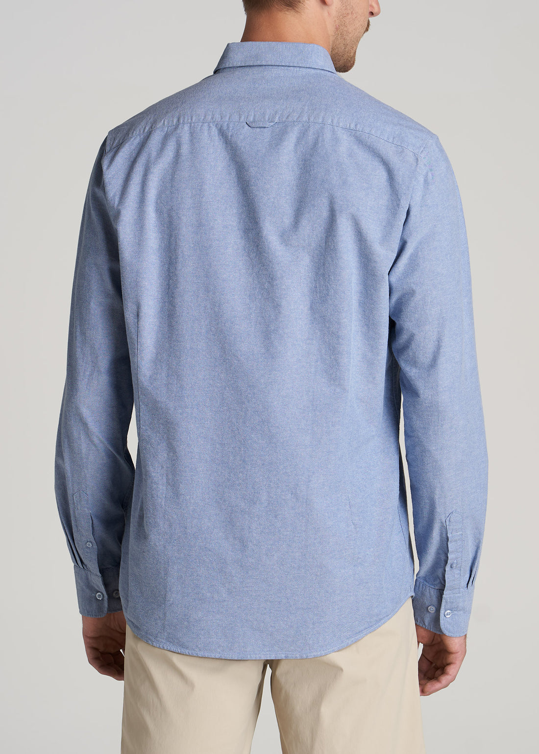 Washed Oxford Shirt For Tall Men Dark Sky Blue | American Tall