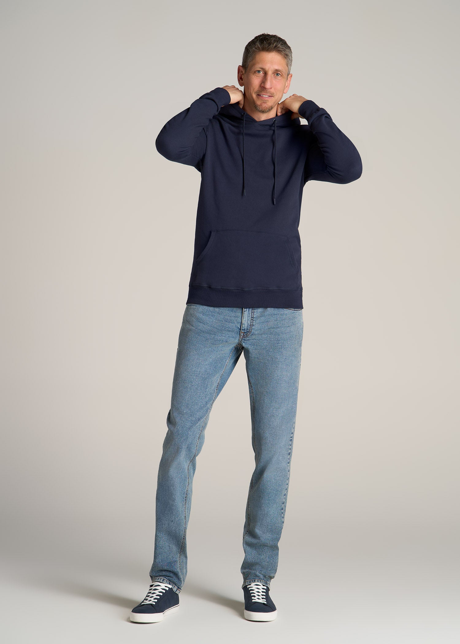 Pullover Hoodie Hoodie American Jeans American Flag Blue Red White