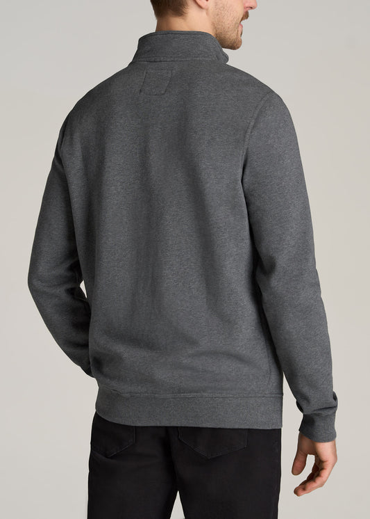    American-Tall-Men-Wearever-Fleece-Quarter-Zip-Sweatshirt-Charcoal-Mix-back