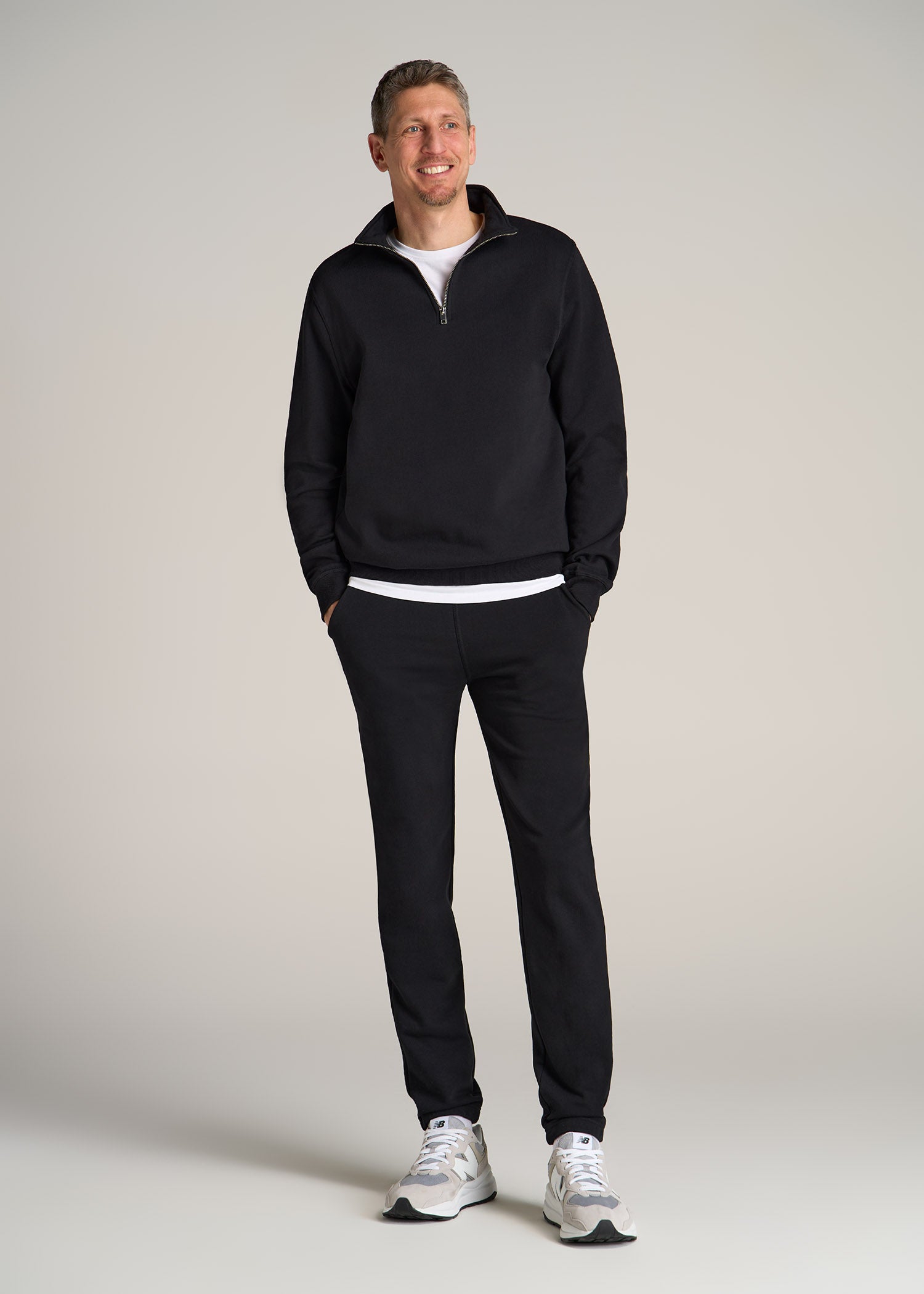 American-Tall-Men-Wearever-French-Terry-Sweatpants-Black-full