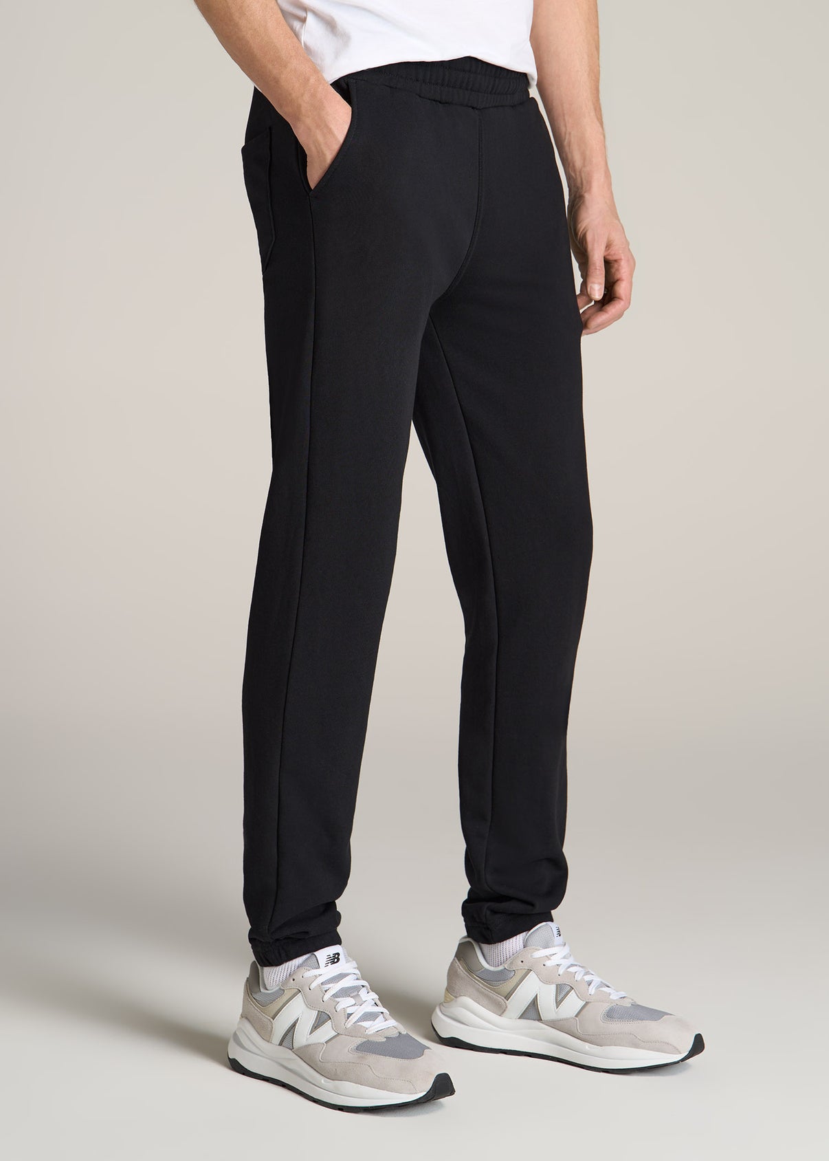 French Terry Sweatpants Men: Tall Black Sweatpants | American Tall