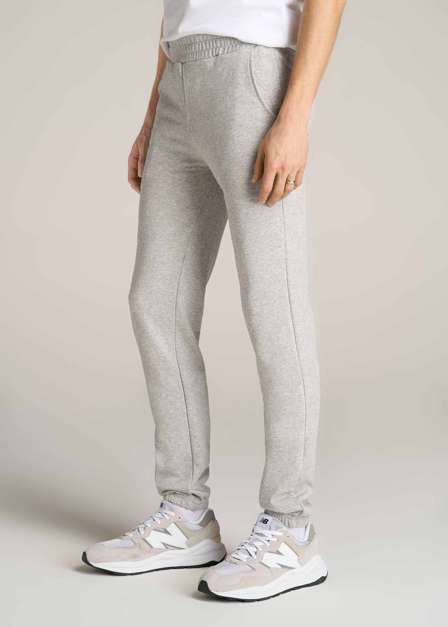 Men's Tall French Terry Sweatpants: Grey Mix Sweatpants – American