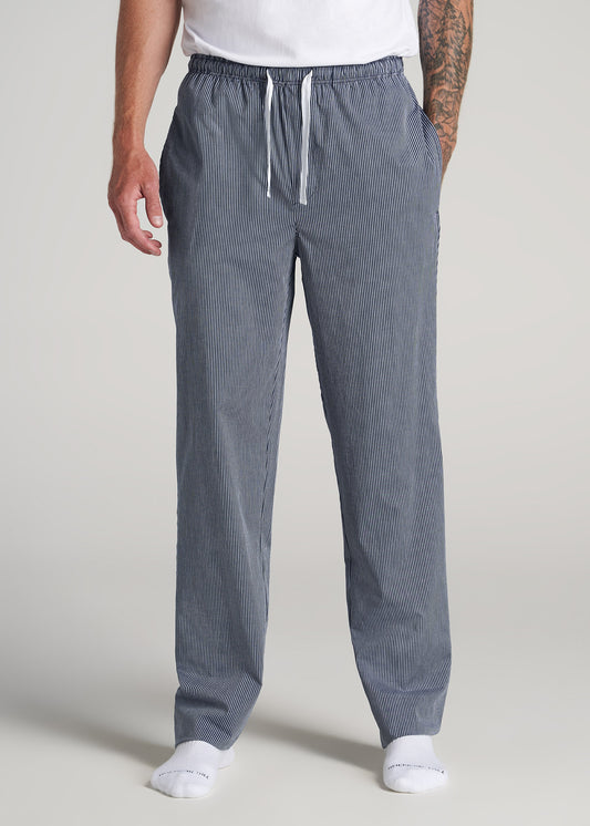   American-Tall-Men-Woven-Pajama-Dark-Blue-Stripe-front