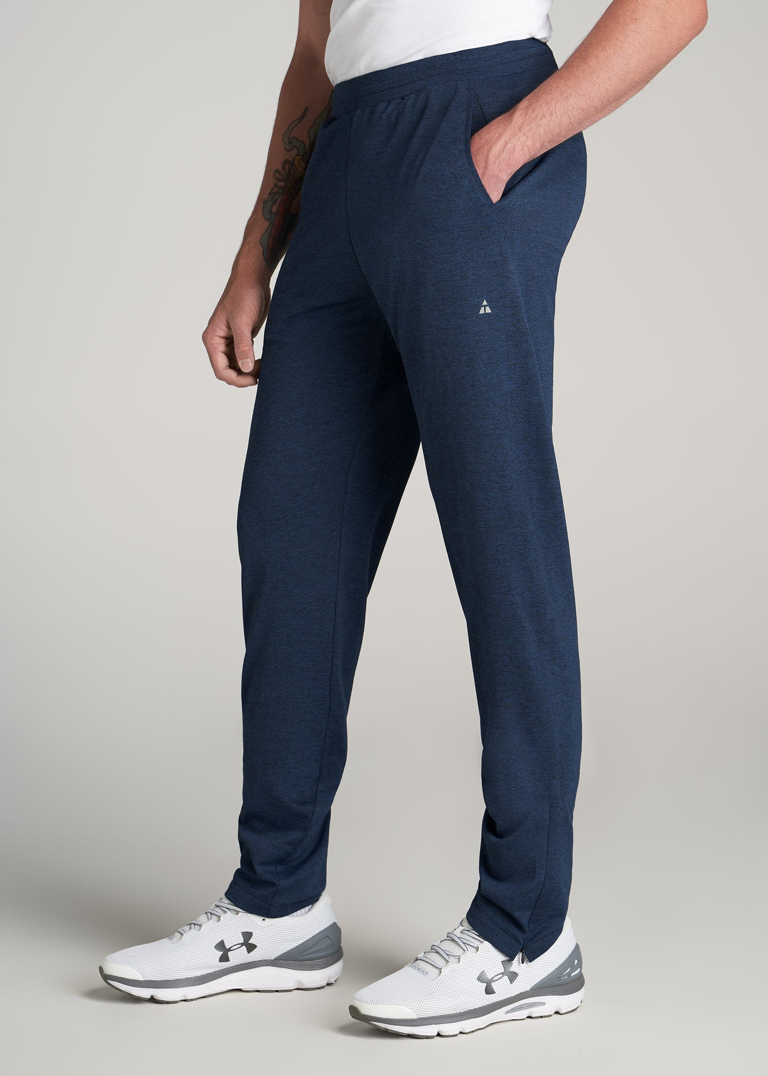 A.T. Performance Zip Bottom Pants for Tall Men in Navy Mix
