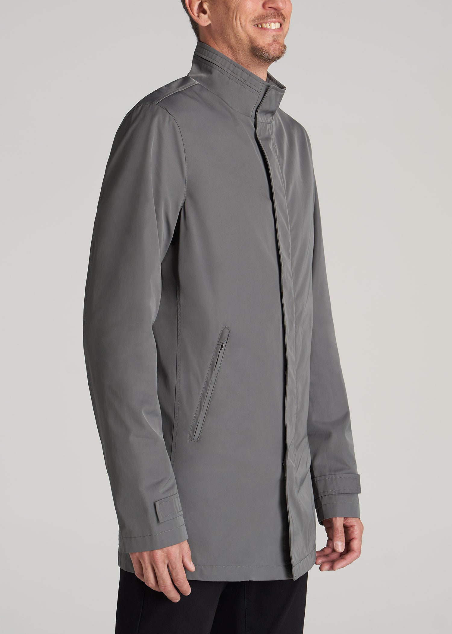       American-Tall-Men-Zip-Trench-Coat-Slate-Grey-side