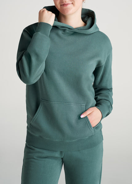 Wearever Fleece Garment-Dyed Pullover Hoodie for Tall Women in Juniper  Green XS / Tall / Juniper Green