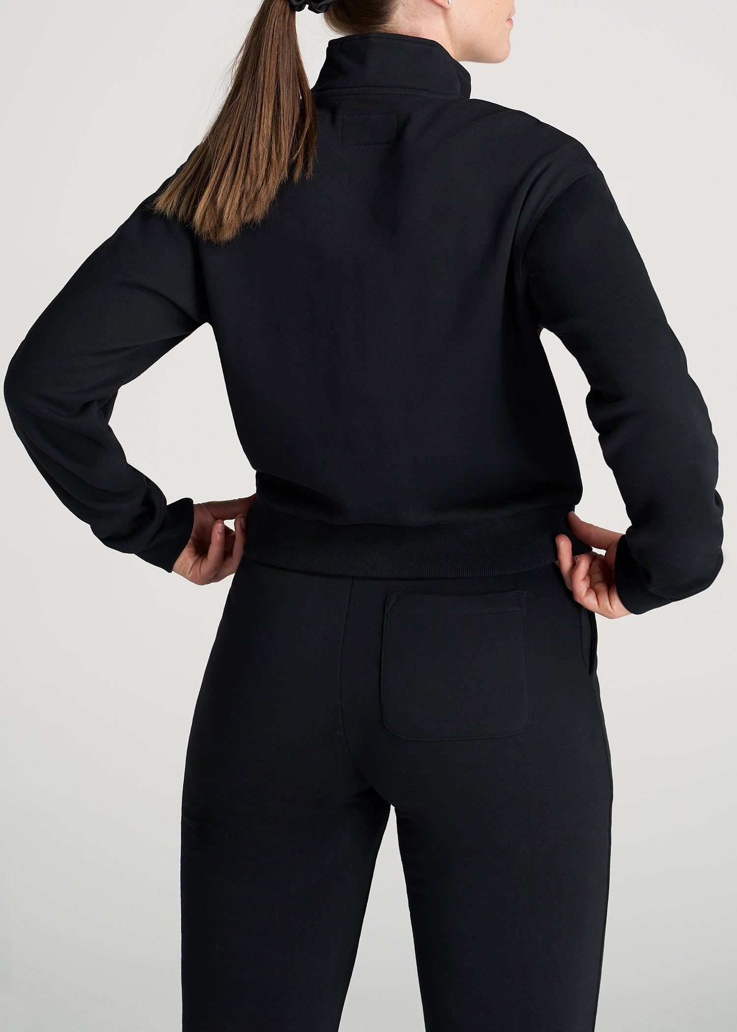 American-Tall-Women-8020-PD-HalfZip-Sweatshirt-Black-back