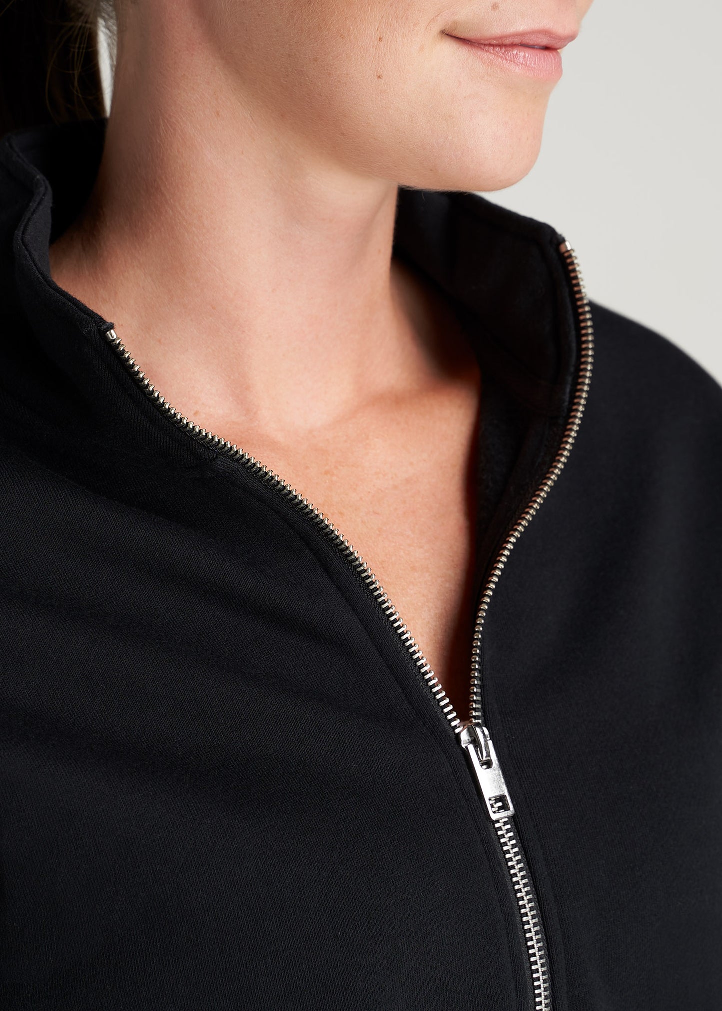 American-Tall-Women-8020-PD-HalfZip-Sweatshirt-Black-detail