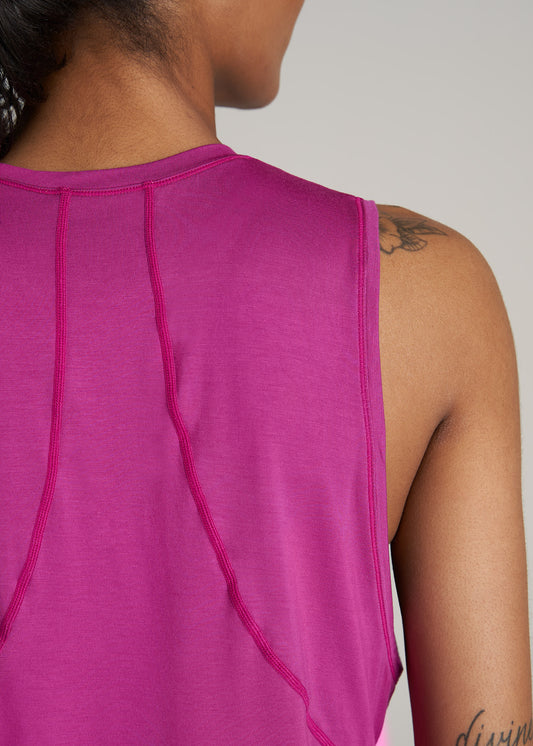    American-Tall-Women-Athletic-Cropped-Muscle-Tank-Pink-Orchid-detail