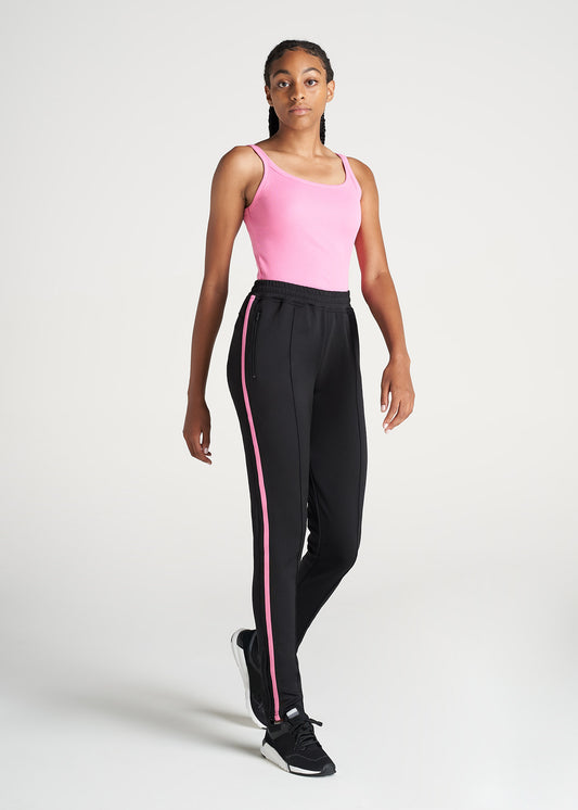 American-Tall-Women-Athletic-StripePant-Black_Pink-full