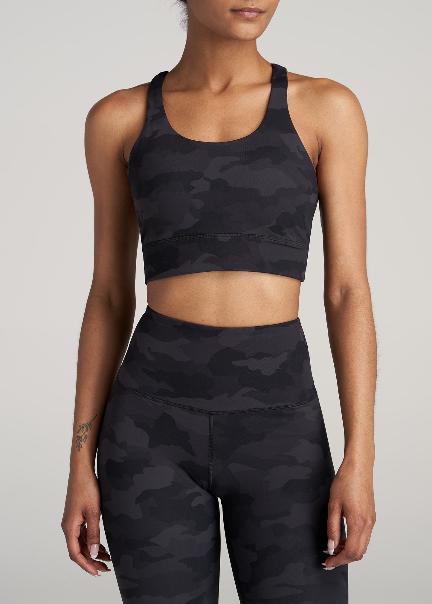 Women's Black Camouflage Sports Bra