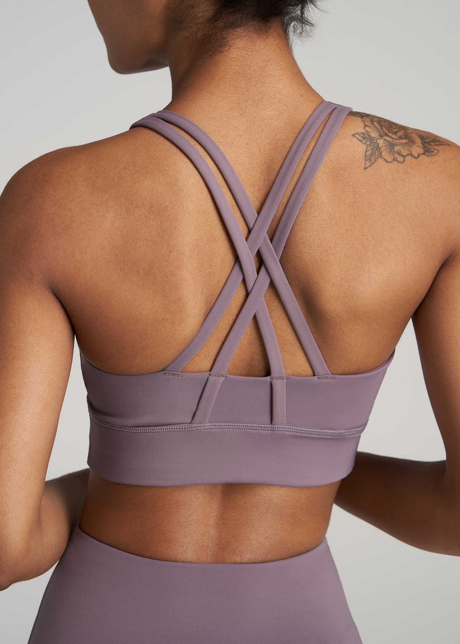Girls Activewear Bra Crop with Criss Cross Straps in Lilac