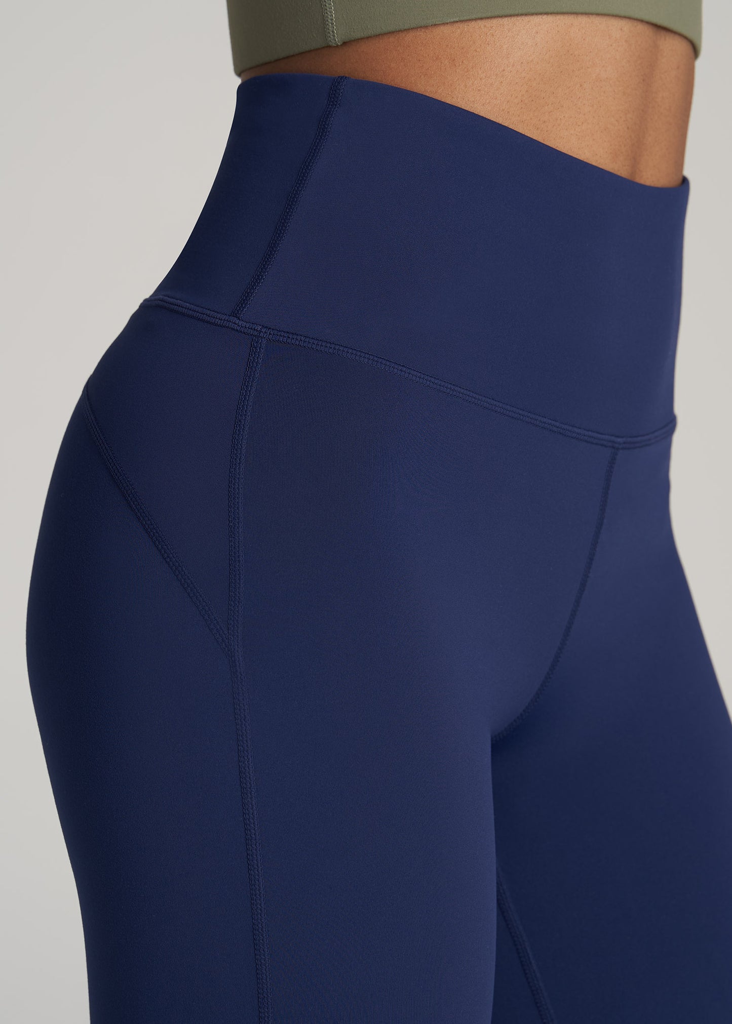       American-Tall-Women-Balance-Open-Bottom-Yoga-Pants-Midnight-Blue-detail