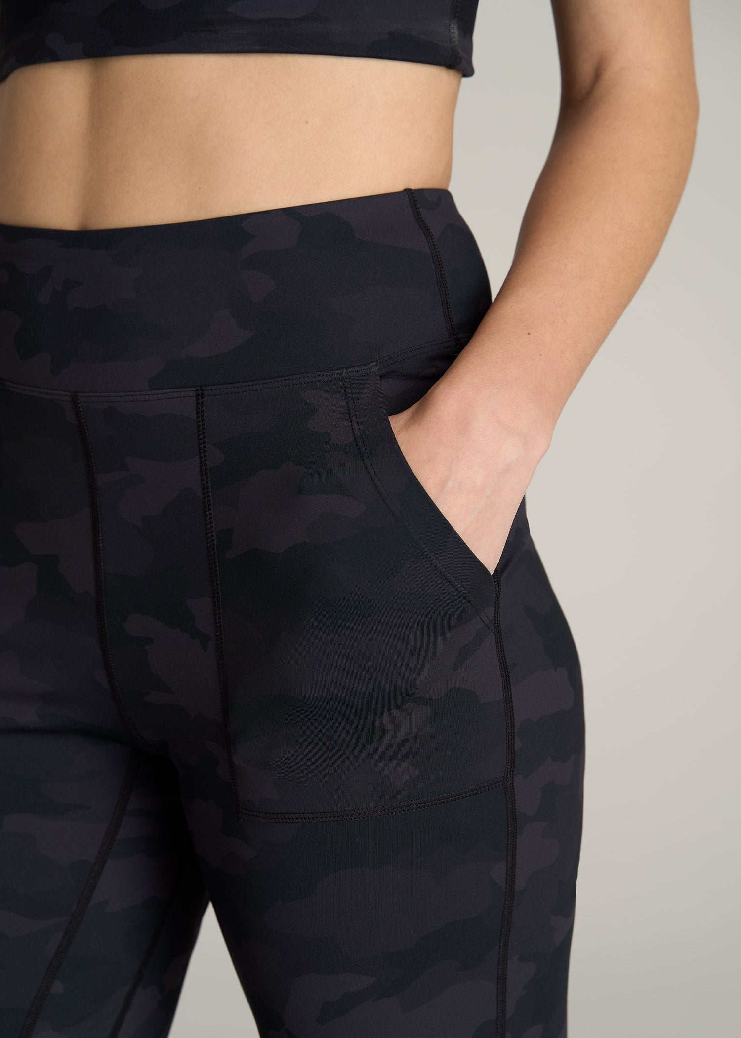 Balance Pocket Joggers for Tall Women in Grey Camo