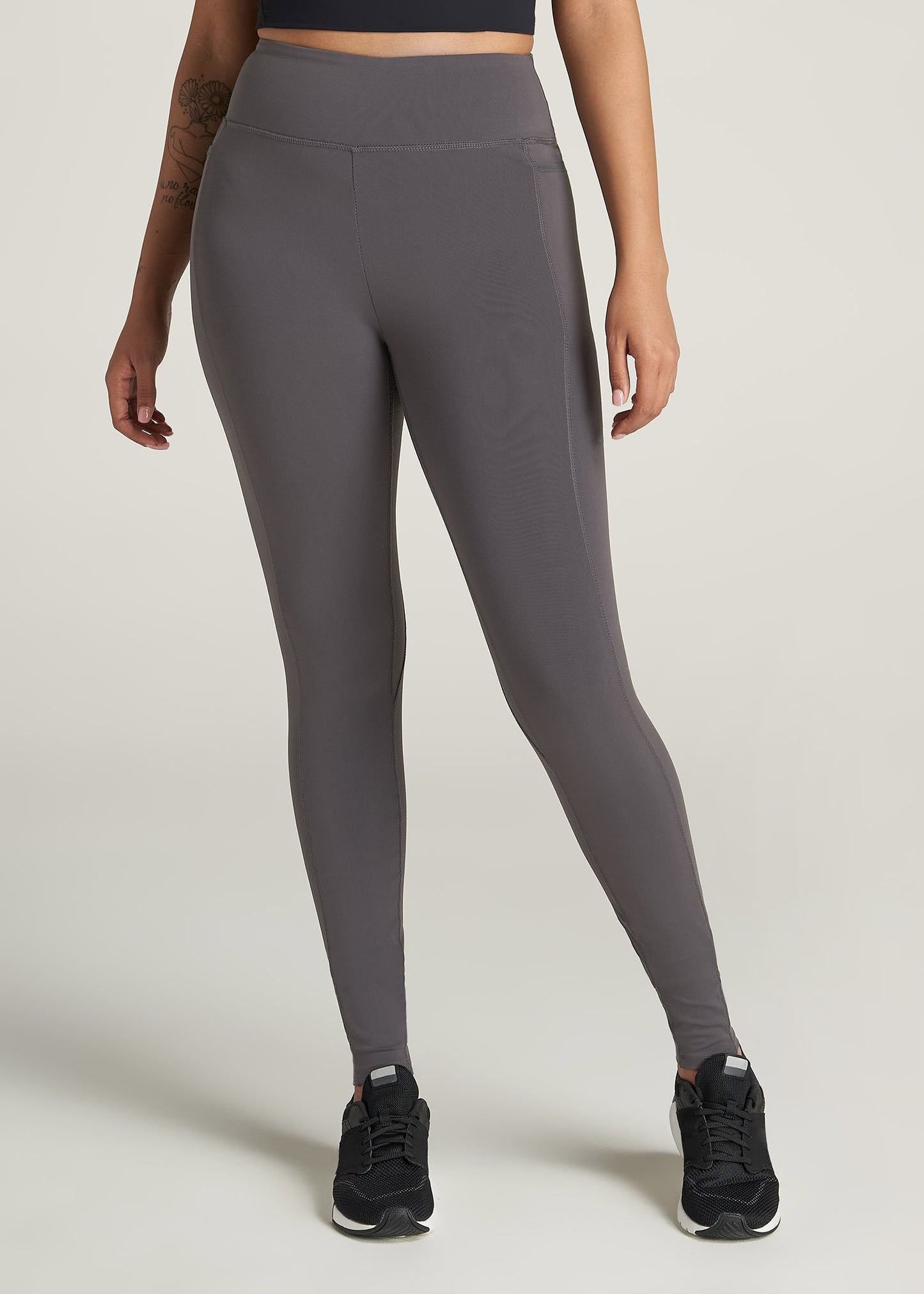 Charcoal Gray High Waist Leggings With Tech Pockets Size Large - Walmart.com