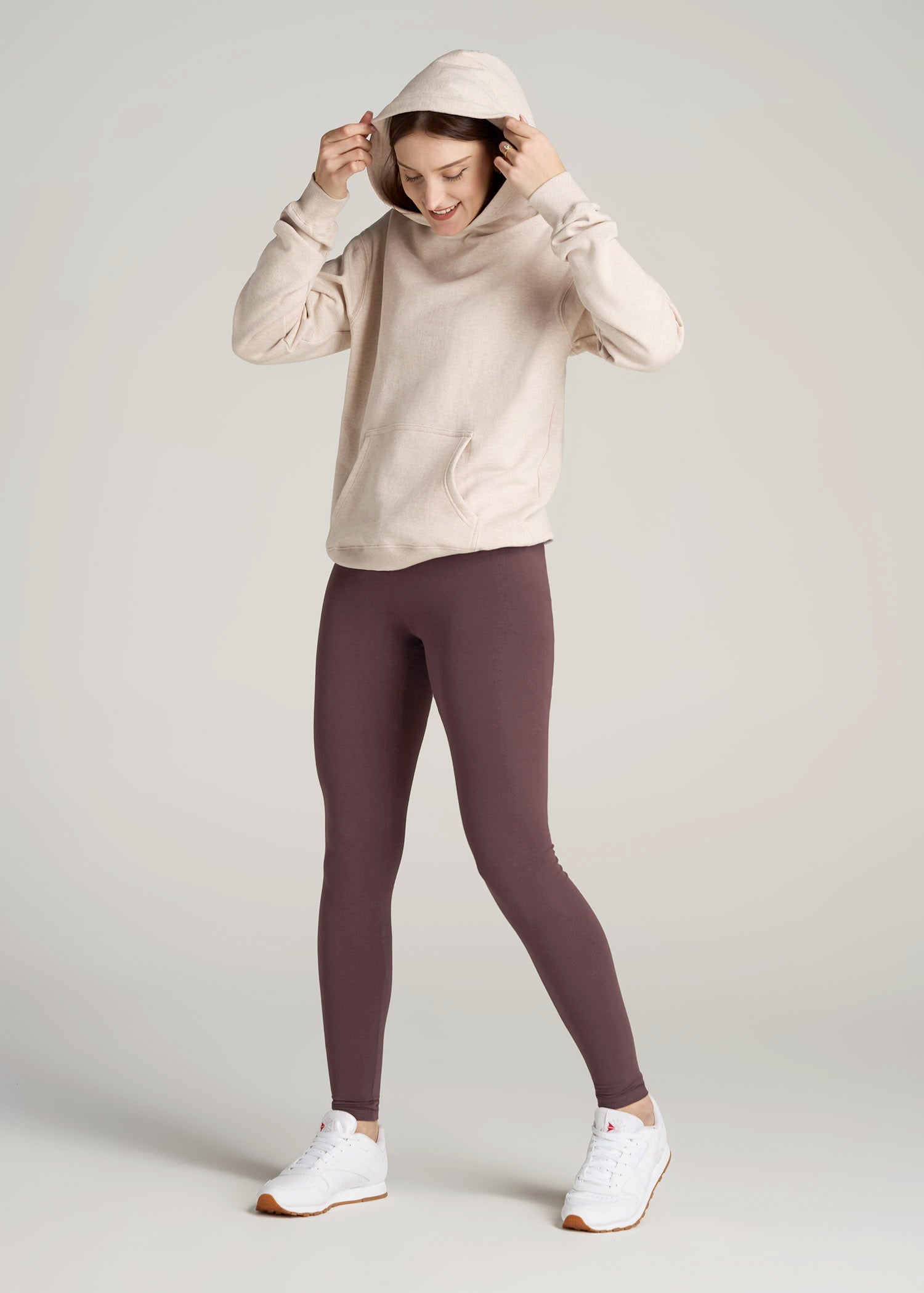Women's Tall Cotton Leggings in Dusty Merlot