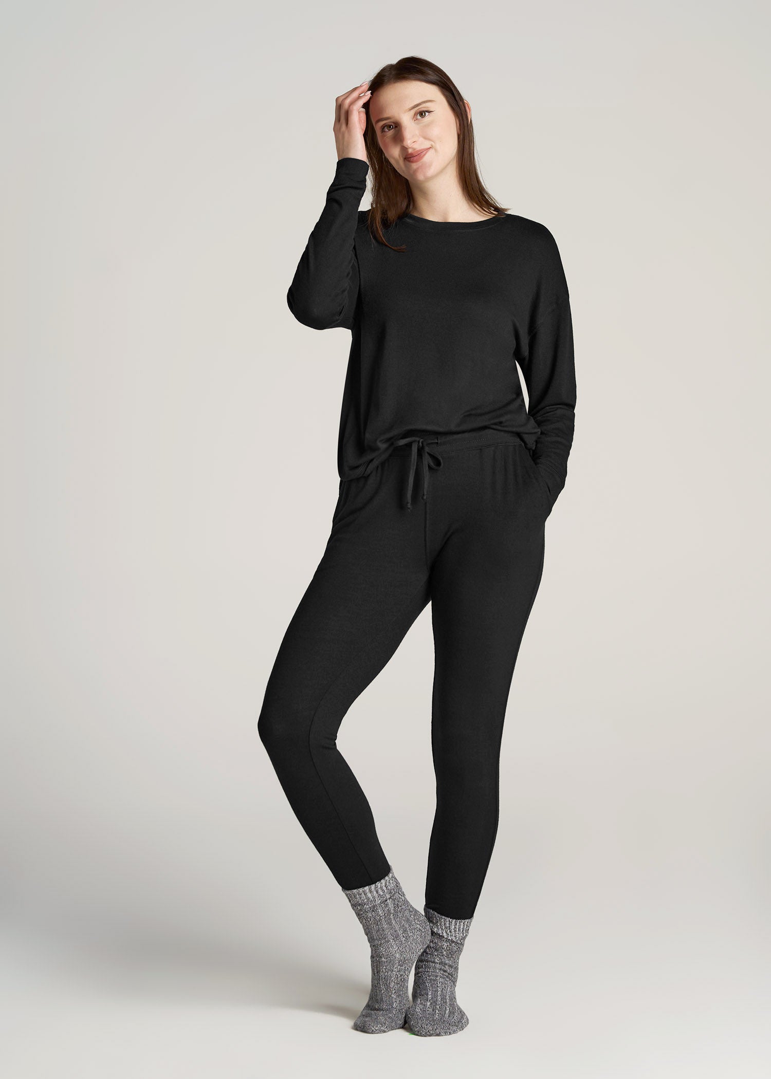 Black Tall Lounge Jogger For Women