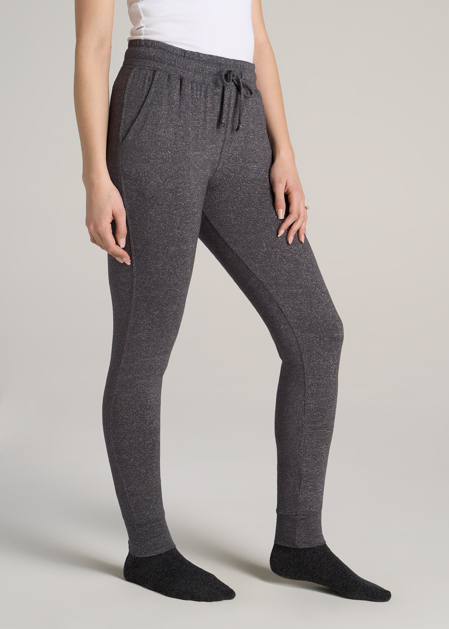 Cozy Lounge Joggers for Tall Women in Charcoal Mix