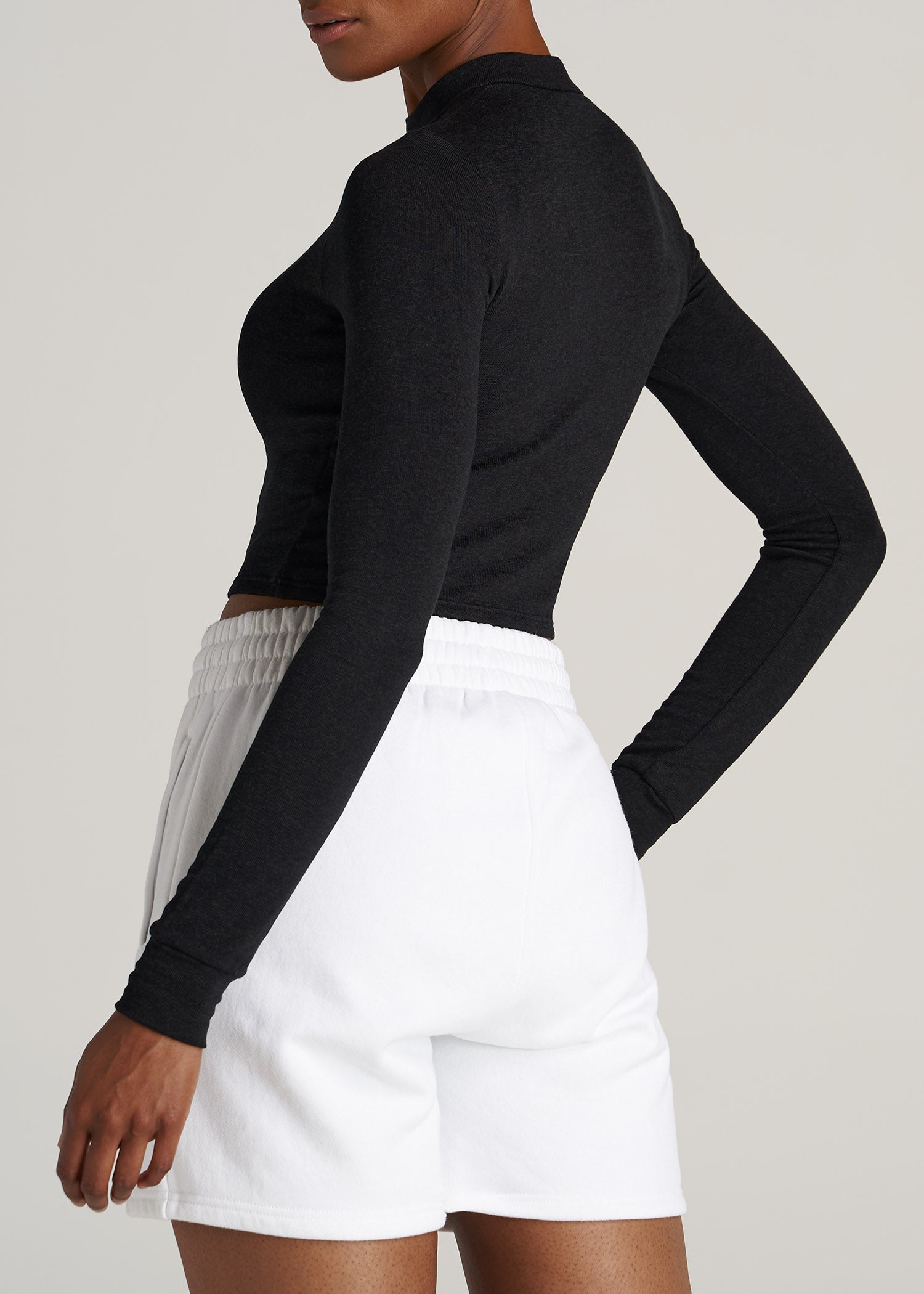        American-Tall-Women-Crop-Mock-Neck-Sweater-Black-back