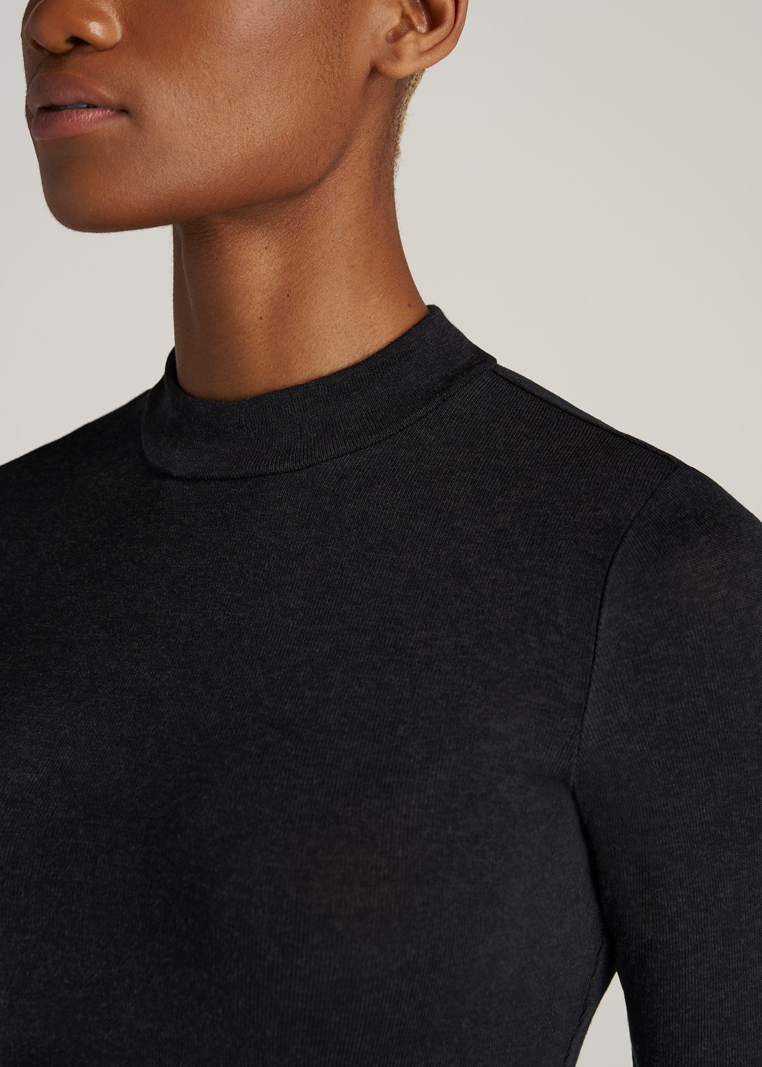   American-Tall-Women-Crop-Mock-Neck-Sweater-Black-detail