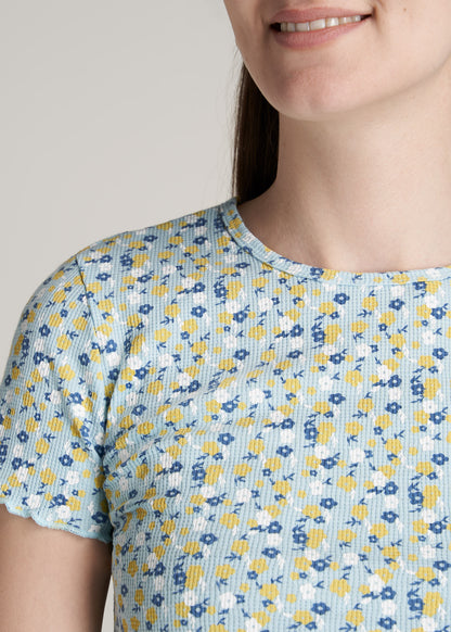       American-Tall-Women-CroppedWaffle-Tee-CorydalisBlueFloral-detail