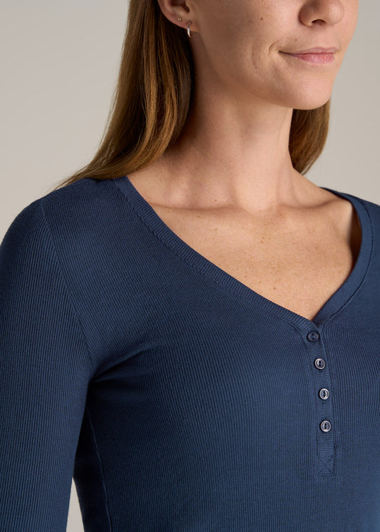    American-Tall-Women-FITTED-Ribbed-Long-Sleeve-Henley-Navy-detail