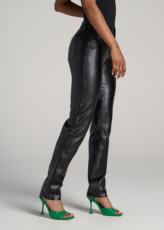       American-Tall-Women-Faux-Leather-Skinny-Pants-Black-side