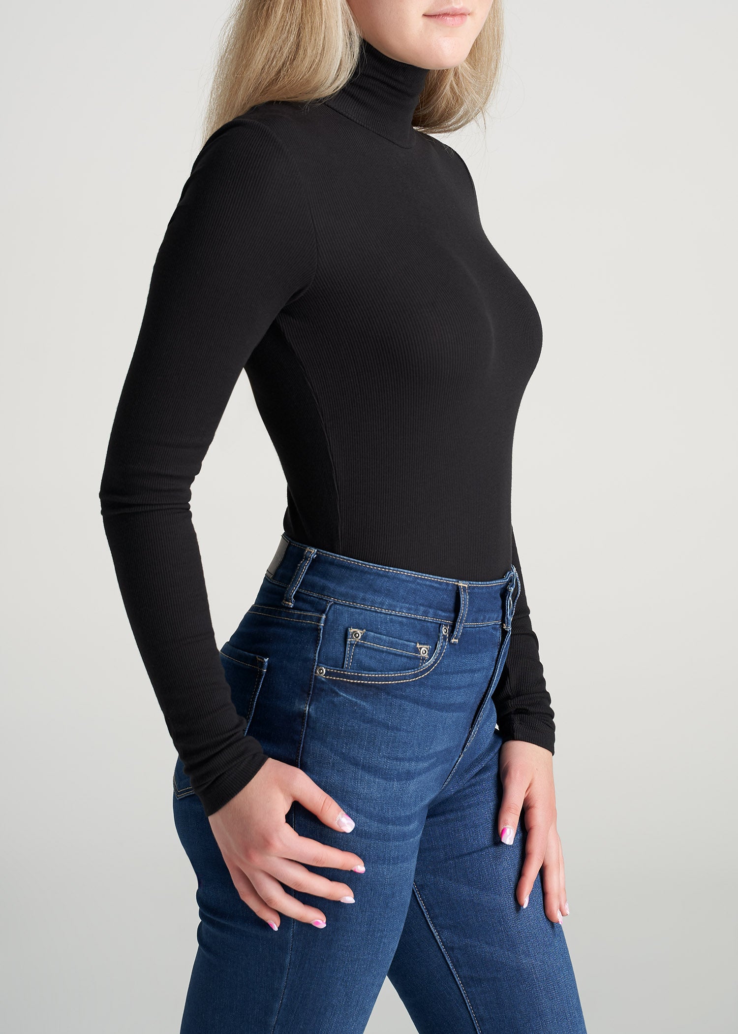 AT Balance High-Rise Leggings for Tall Women in Ribbed Black