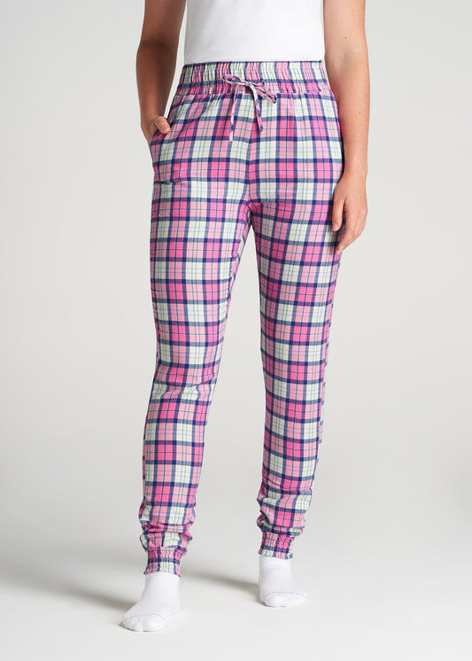 American-Tall-Women-Flannel-PJ-PinkPlaid-front