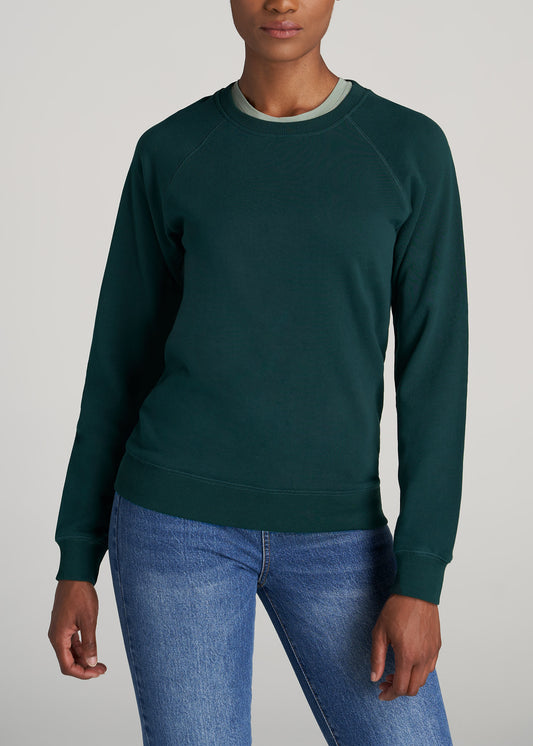       American-Tall-Women-French-Terry-Crewneck-Regular-Emerald-front