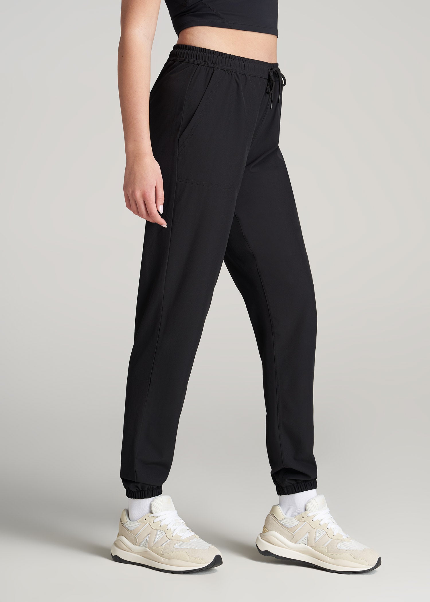    American-Tall-Women-Hybrid-Jogger-Black-side