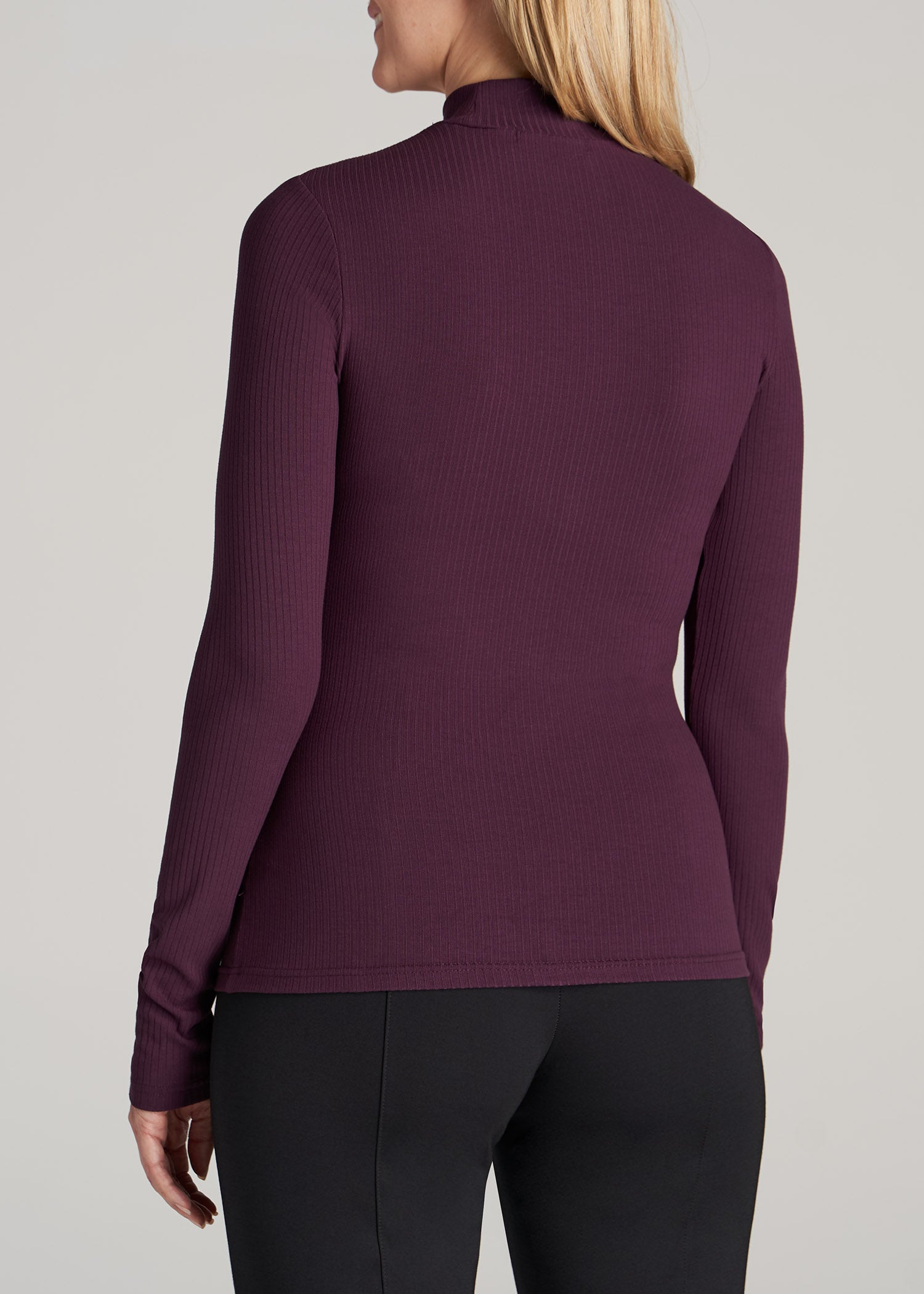    American-Tall-Women-LS-Mock-Neck-Ribbed-Top-Maroon-back