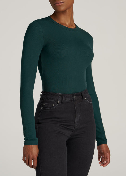       American-Tall-Women-LS-Ribbed-Crew-Neck-Tee-Emerald-front