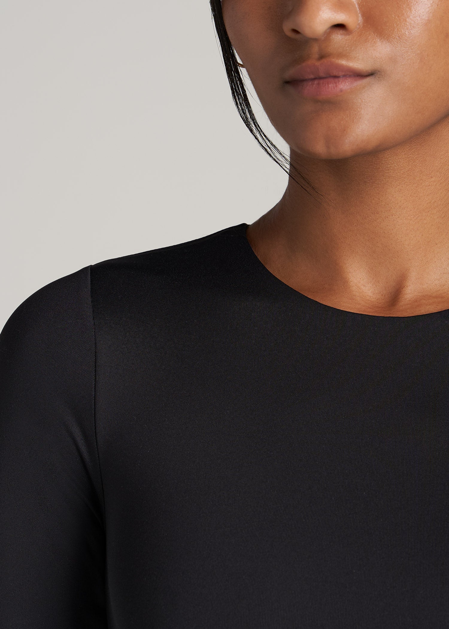 Long Sleeve Bodysuit for Tall Women in Black