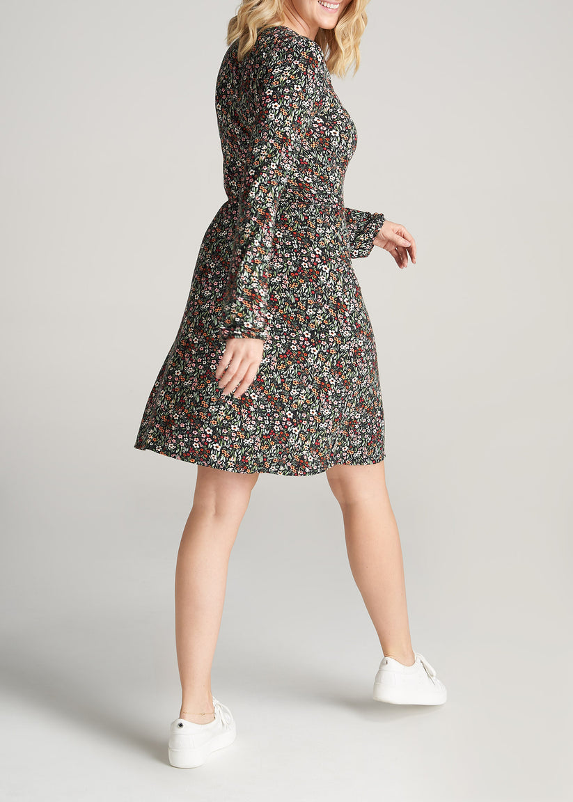 Long Sleeve Jersey Wrap Dress for Tall Women American Tall