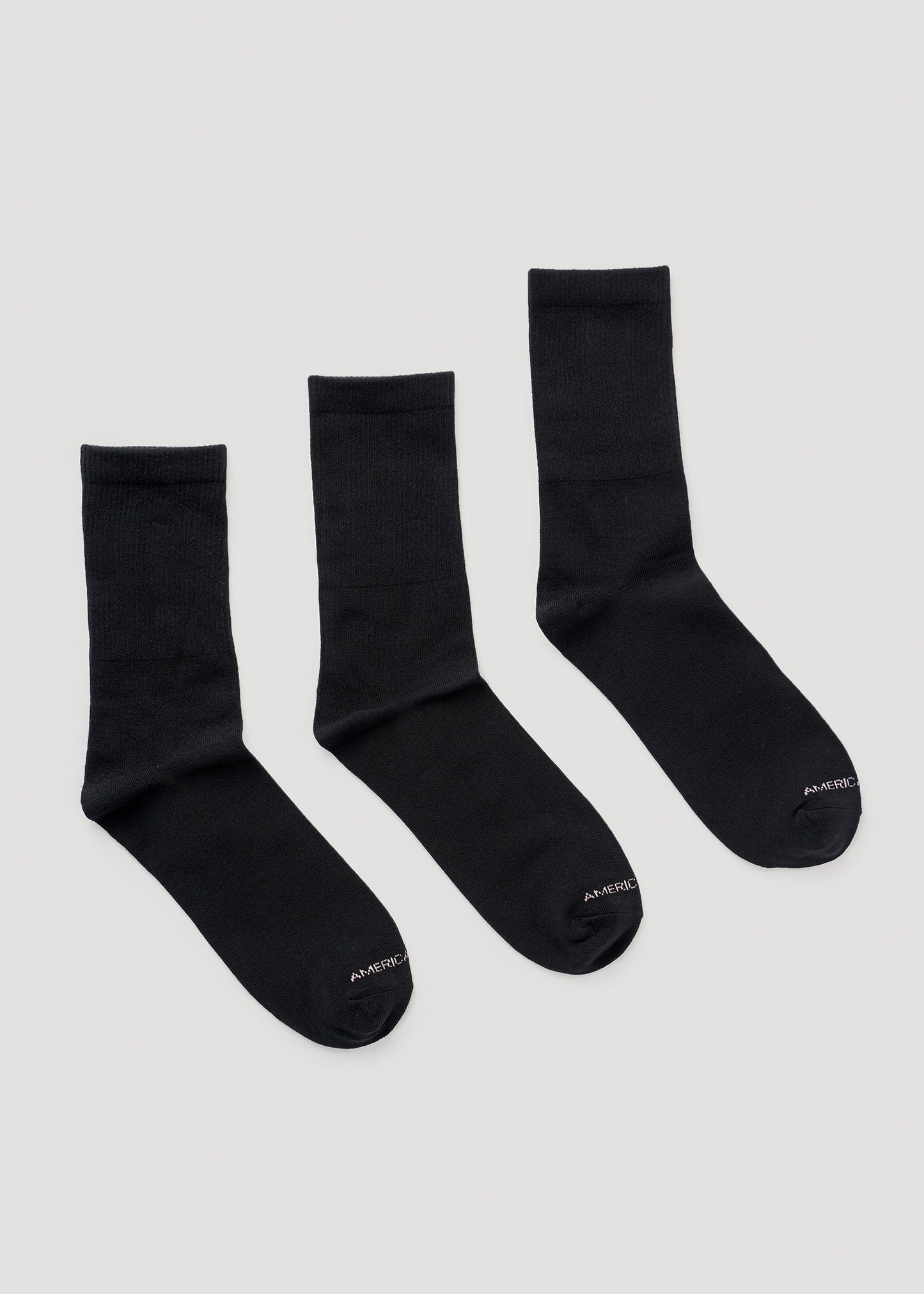 Women's Mid Crew Socks (X-Large Size: 10-13) | Black 3 Pack – American Tall
