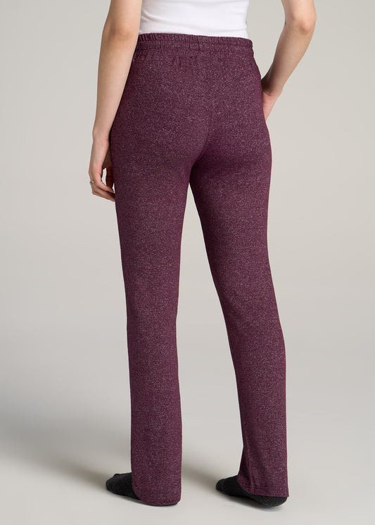 Dark Purple Ribbed Flares, Womens Trousers