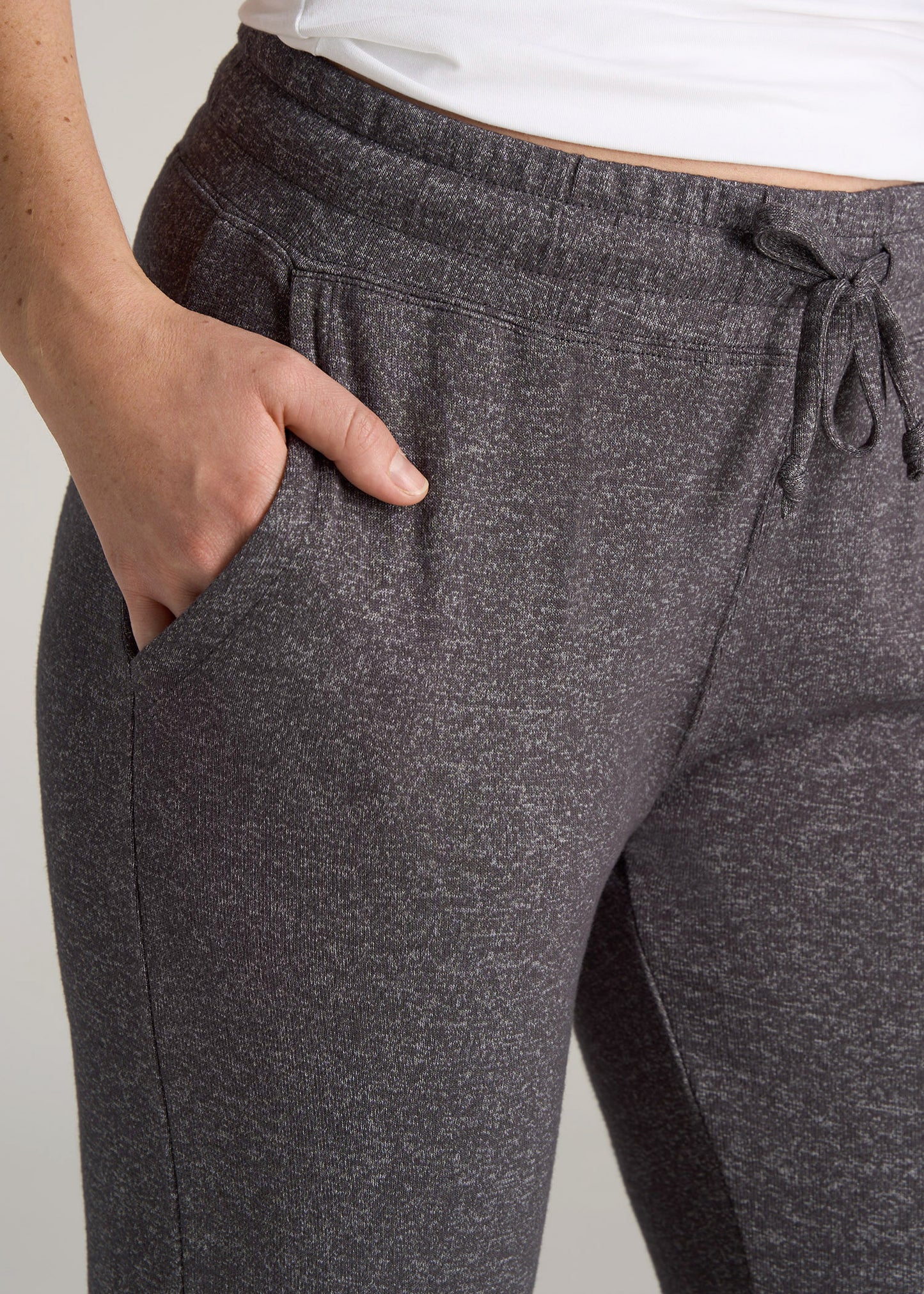 Open-Bottom Cozy PJ Lounge Pants for Tall Women in Charcoal Mix