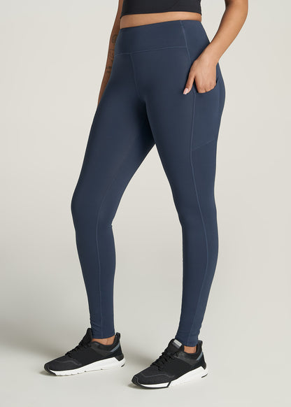 Active Leggings with Pockets for Tall Women in Navy